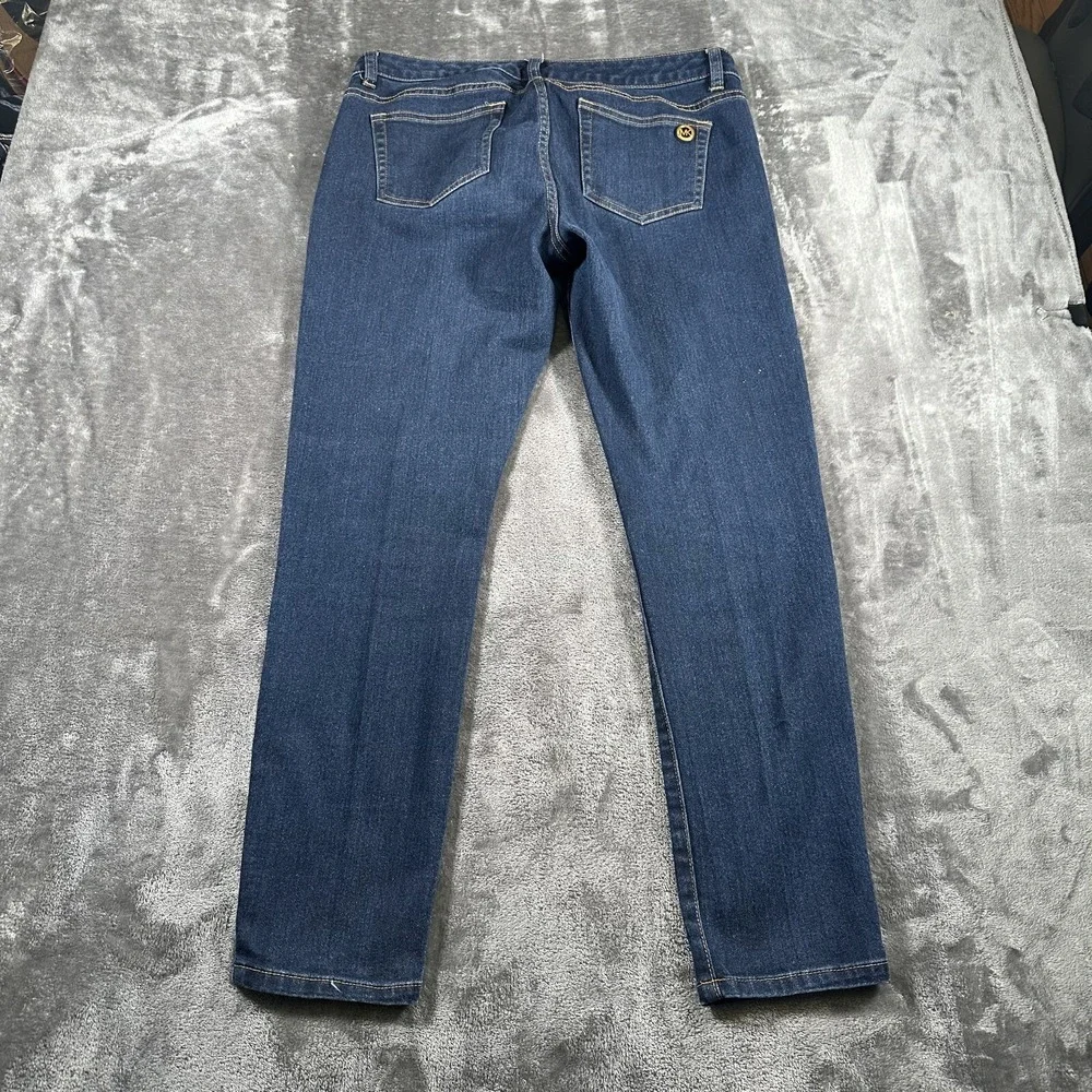 Michael Kors Skinny Jeans Womens 10 Blue Zipper Pockets Rockstar Denim‎